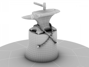 Rusty anvil and hammer - particle sparks 3Dモデル