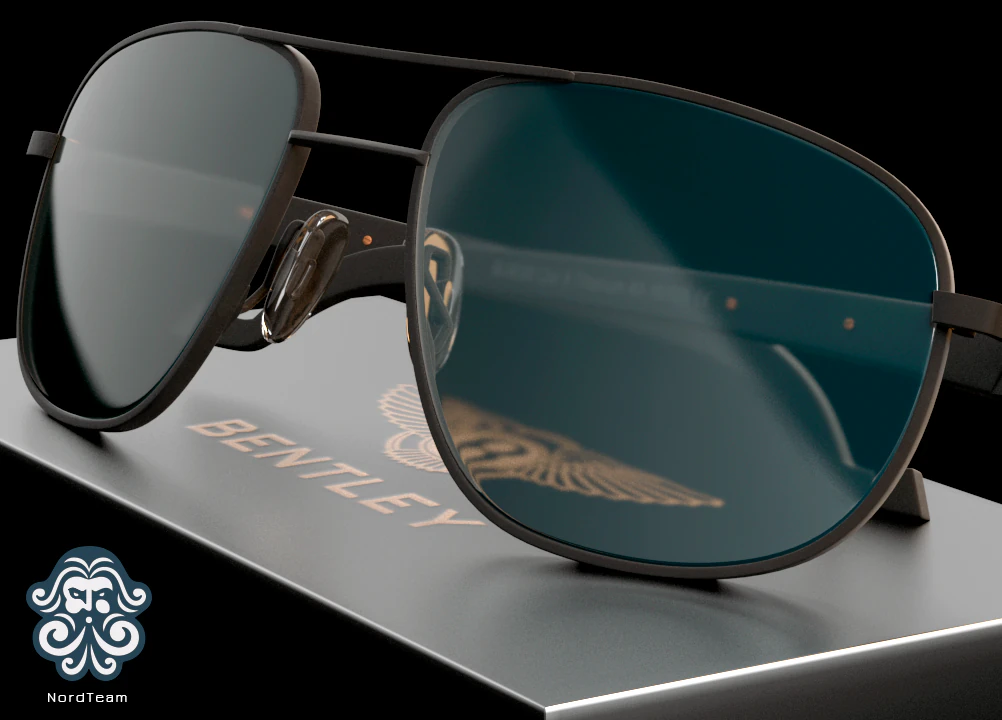 Bentley b-9030 sunglasses 3D Model .c4d .max .obj .3ds .fbx .stl .blend