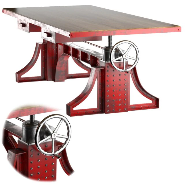 table monica industrial desk 3D Model .c4d .max .obj .3ds .fbx .stl .blend