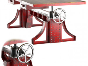 table monica industrial desk 3D Model