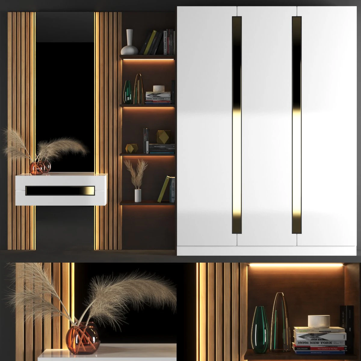 bedroom cabinet 3D Model .c4d .max .obj .3ds .fbx .stl .blend 