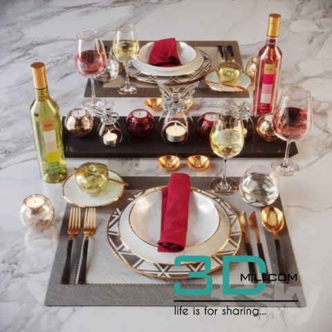 table modeling 3D 模型 .c4d .max .obj .3ds .fbx .stl .blend 