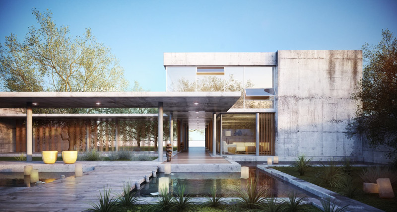 Exterior House 3d scene Low-poly 3D मॉडल .c4d .max .obj .3ds .fbx .stl .blend 