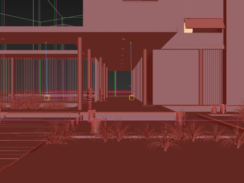 Exterior House 3d scene Low-poly 3D मॉडल