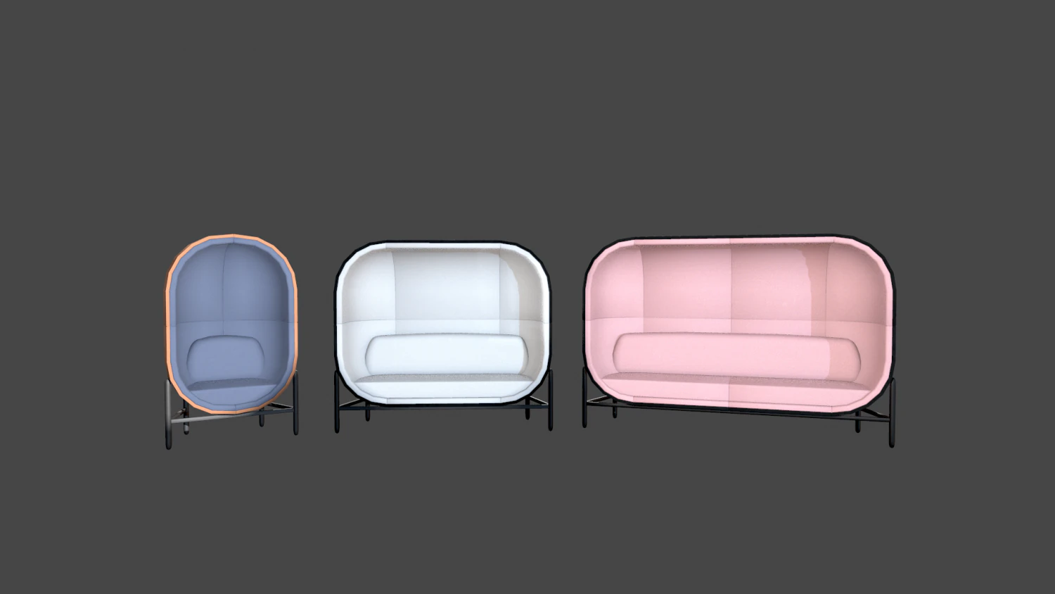 pack of chairs 3D Model .c4d .max .obj .3ds .fbx .stl .blend 