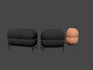 pack of chairs 3D Model