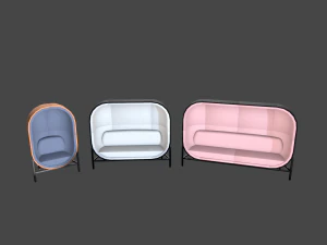 pack of chairs 3D Model