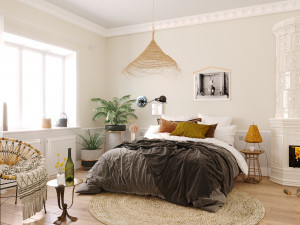 bedroom scandinavian Model 3D