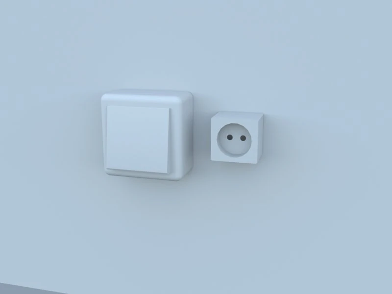 switch and socket 3D Model .c4d .max .obj .3ds .fbx .stl .blend 