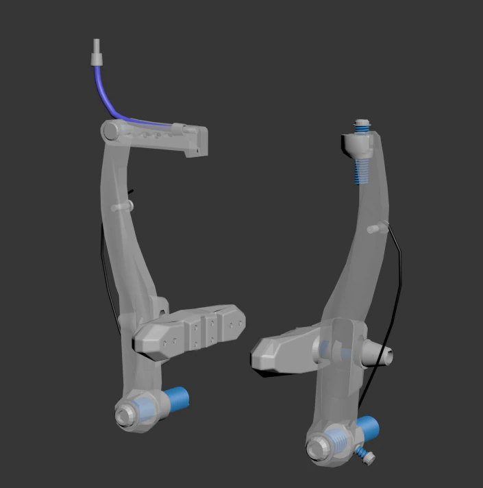 vブレーキ 3Dモデル .c4d .max .obj .3ds .fbx .stl .blend 