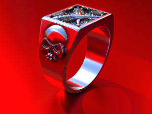 bandit ring with baseball bats and skulls for 3d print 3d print model 3D-Druckmodell