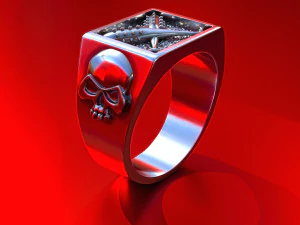 bandit ring with baseball bats and skulls for 3d print 3d print model 3D Print Model