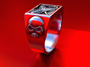 bandit ring with baseball bats and skulls for 3d print 3d print model 3D-Druckmodell