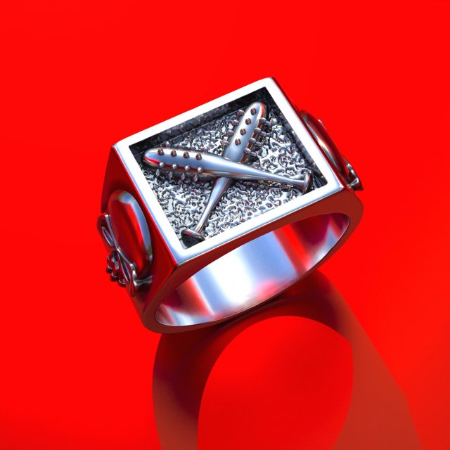bandit ring with baseball bats and skulls for 3d print 3d print model 3D-Druckmodell .c4d .max .obj .3ds .fbx .stl .blend 