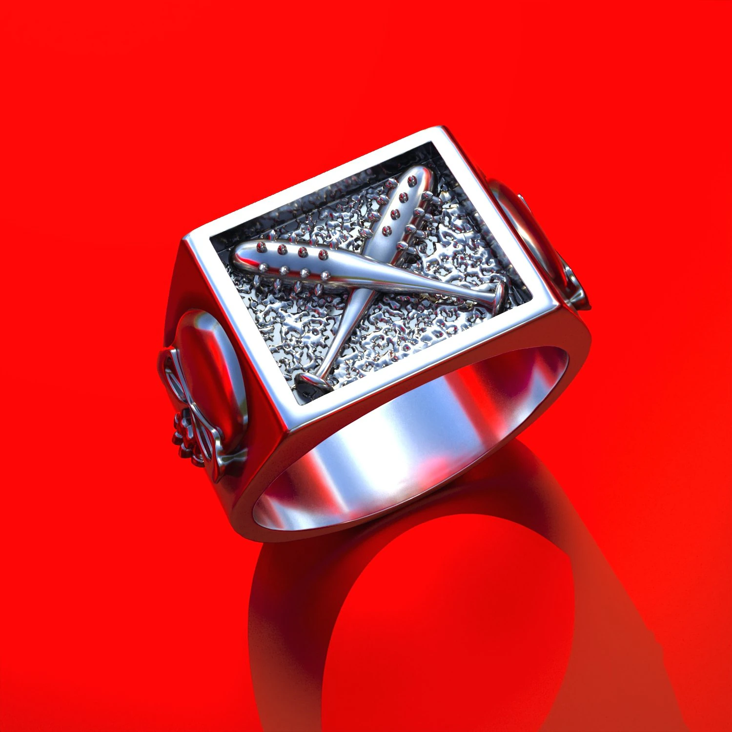 bandit ring with baseball bats and skulls for 3d print 3d print model 3D Print Model .c4d .max .obj .3ds .fbx .stl .blend 