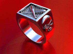 bandit ring with baseball bats and skulls for 3d print 3d print model 3D-Druckmodell