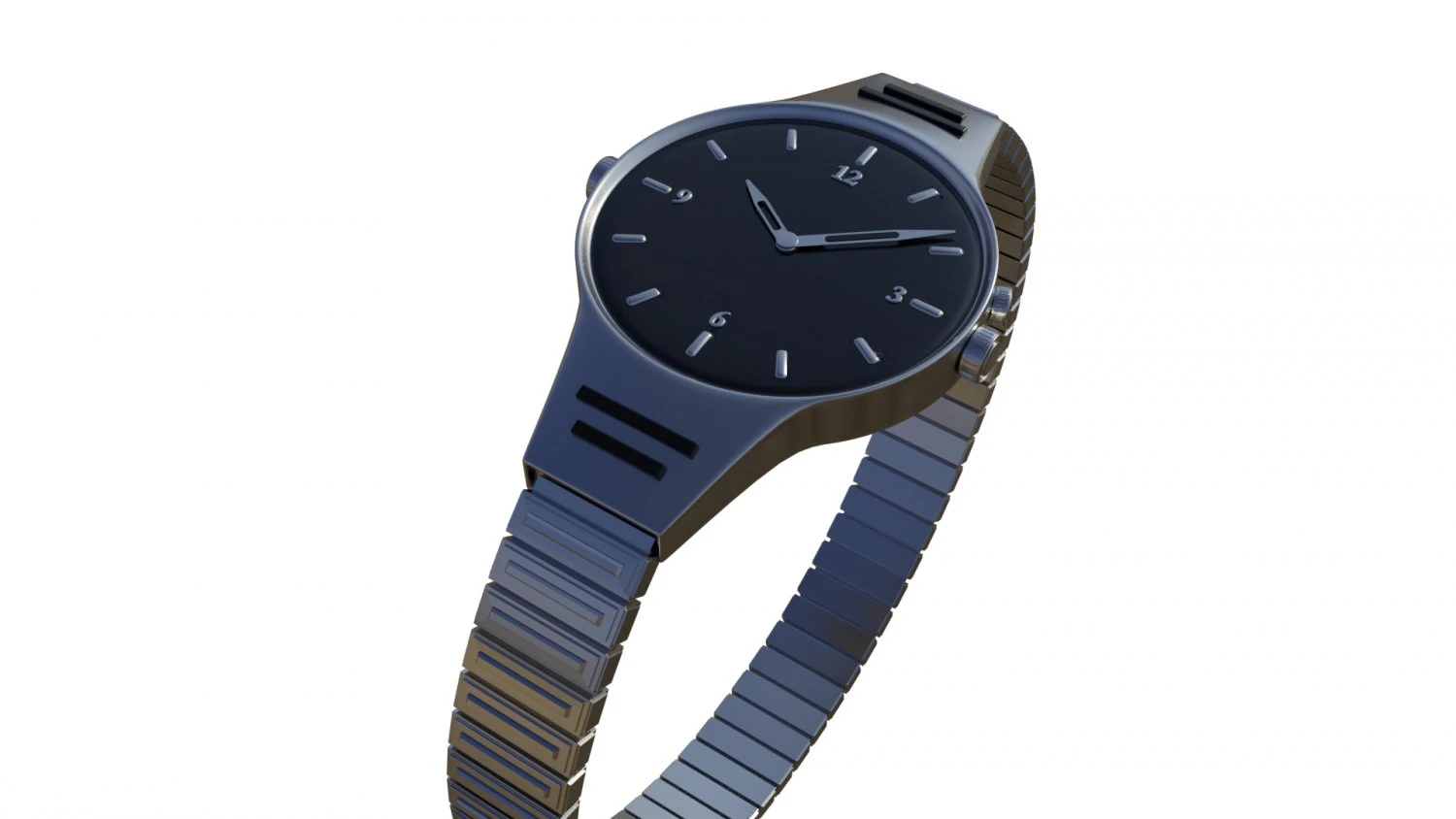 silver watch 3D Model .c4d .max .obj .3ds .fbx .stl .blend 