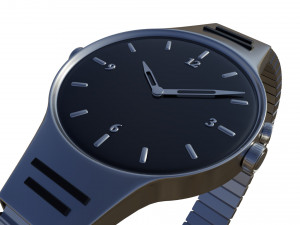 silver watch Model 3D