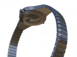 silver watch Model 3D