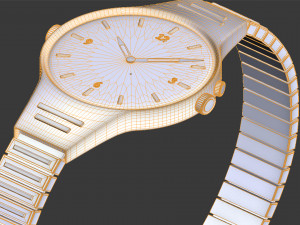 silver watch Model 3D