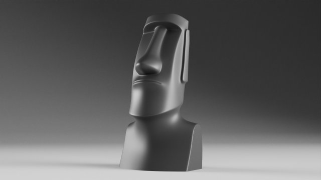 Moai Model Cetak 3D .c4d .max .obj .3ds .fbx .stl .blend