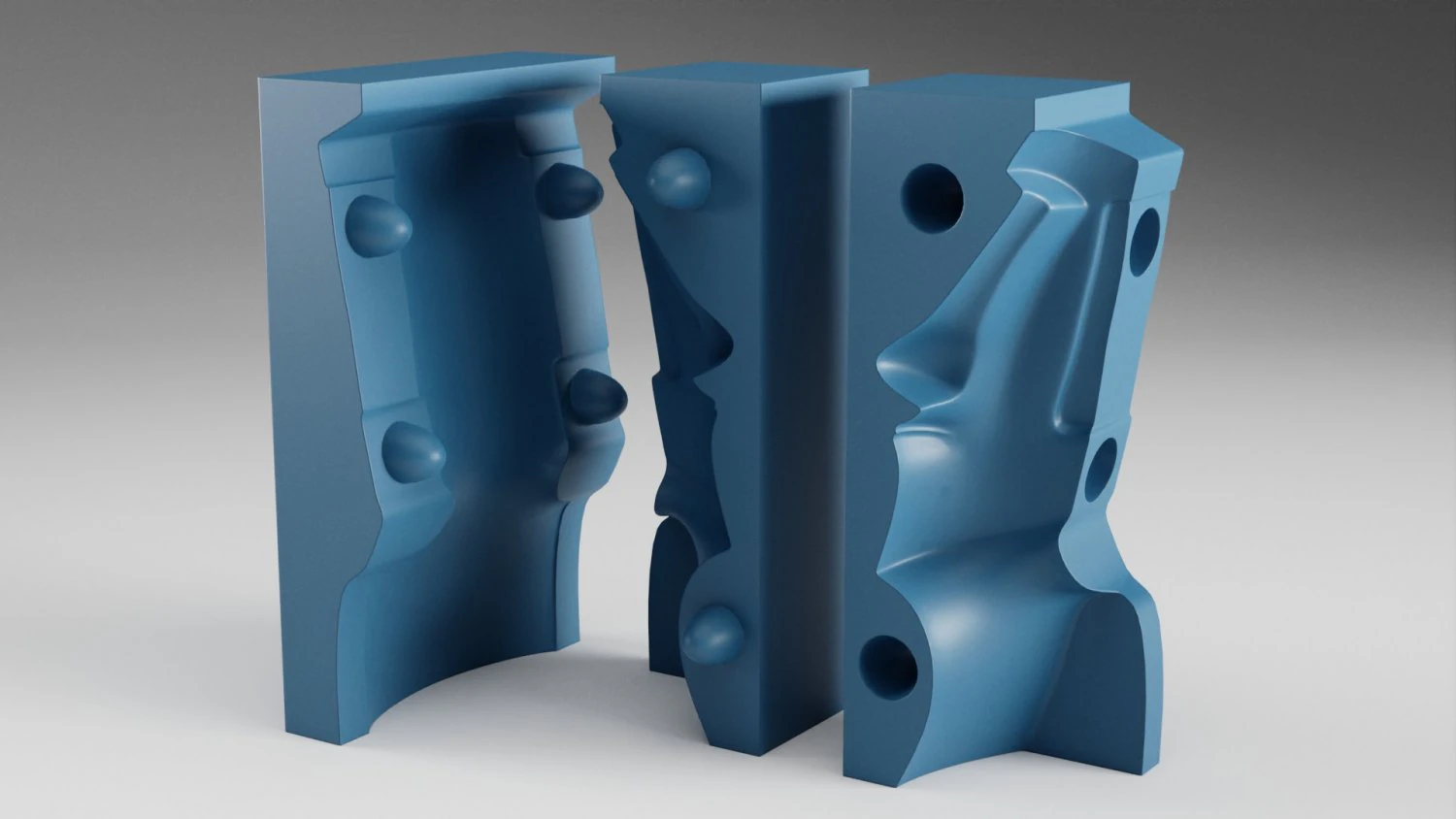 Moai mold 3D Print Model .c4d .max .obj .3ds .fbx .stl .blend 