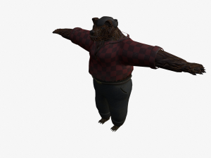 Bear lumberjack Model 3D