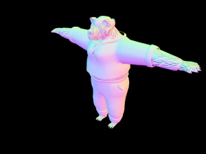 Bear lumberjack 3D Model