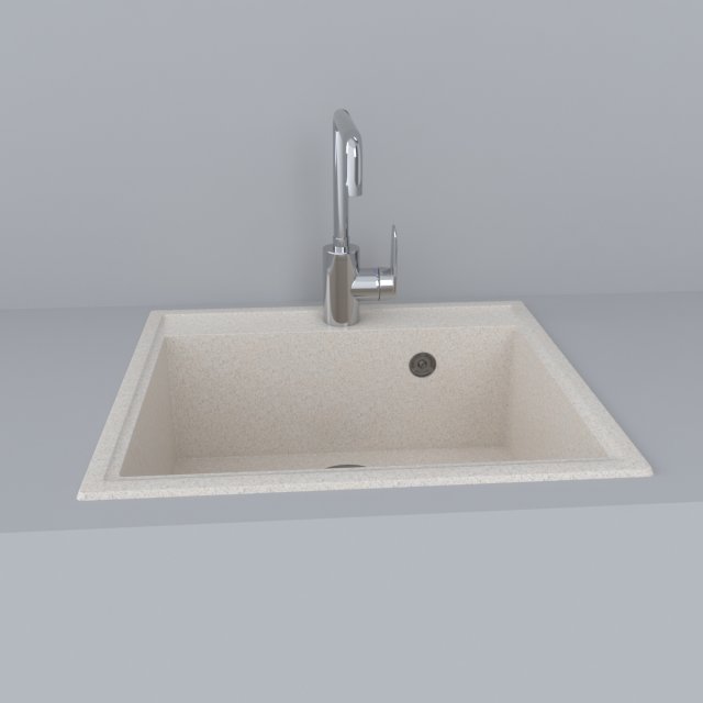 kitchen stone sink 3D 모델 .c4d .max .obj .3ds .fbx .stl .blend 