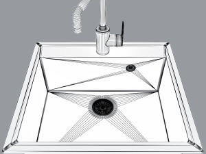 kitchen stone sink 3D 모델