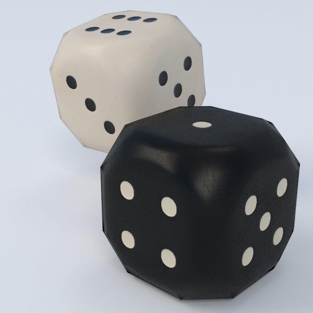 whiteblack dice 3D 模型 .c4d .max .obj .3ds .fbx .stl .blend 