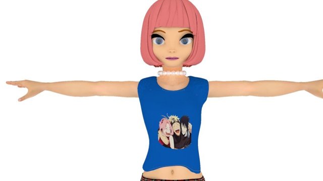 Girl kalr Model 3D .c4d .max .obj .3ds .fbx .stl .blend 