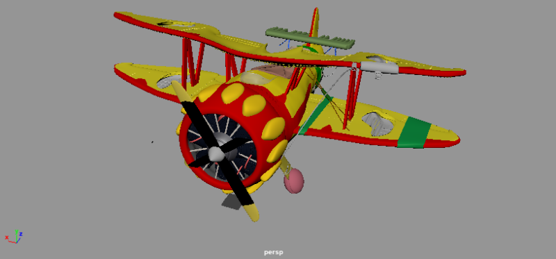 Stuart little plane 3D Model .c4d .max .obj .3ds .fbx .stl .blend