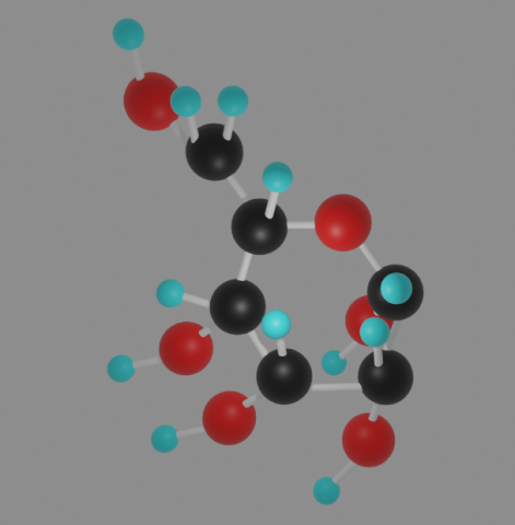 glucose molecule 3D Модель .c4d .max .obj .3ds .fbx .stl .blend 