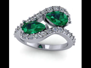 2 महिलाओं की अंगूठी 3D प्रिंट मॉडल