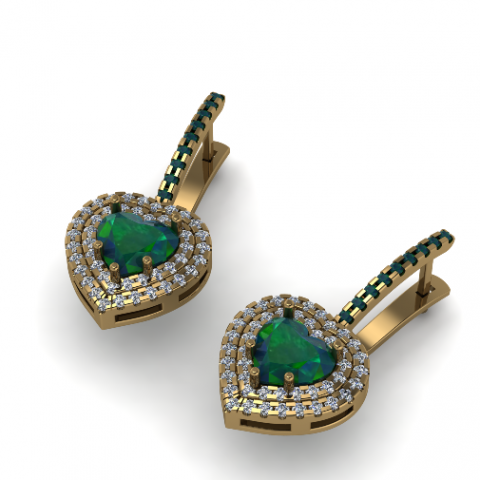 7 Heart-shaped earrings 3Dプリントモデル .c4d .max .obj .3ds .fbx .stl .blend 