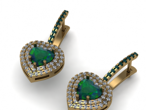 7 Heart-shaped earrings 3D Print Model