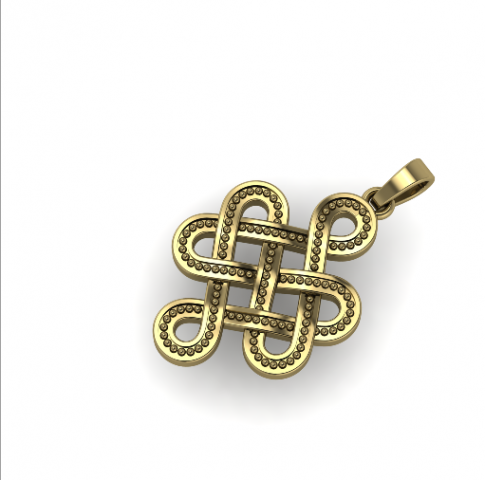 11 Pendant Symbol-KNOT OF ENDLESS LUCK 3Dプリントモデル .c4d .max .obj .3ds .fbx .stl .blend 