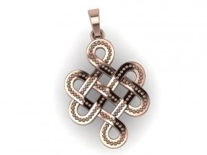 11 Pendant Symbol-KNOT OF ENDLESS LUCK 3Dプリントモデル