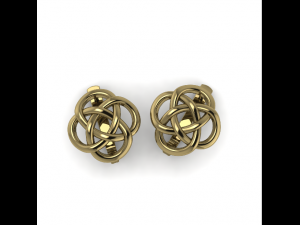12 Earrings Symbol-KNOT OF ENDLESS LUCK 3D 打印模型