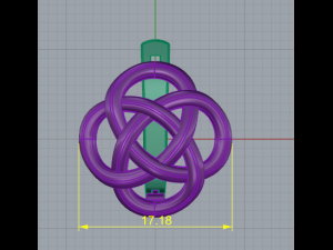12 Earrings Symbol-KNOT OF ENDLESS LUCK 3D 打印模型