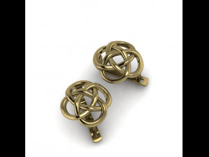 12 Earrings Symbol-KNOT OF ENDLESS LUCK 3D 打印模型
