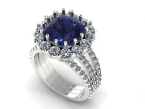 13 Womens ring with stones 3D Print Model