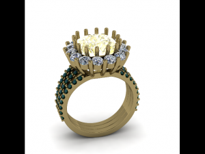 13 Womens ring with stones 3D-Druckmodell