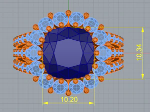 13 Womens ring with stones 3D Print Model