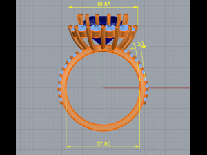 13 Womens ring with stones 3D-Druckmodell