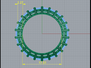40 Ring with lumps Model Cetak 3D