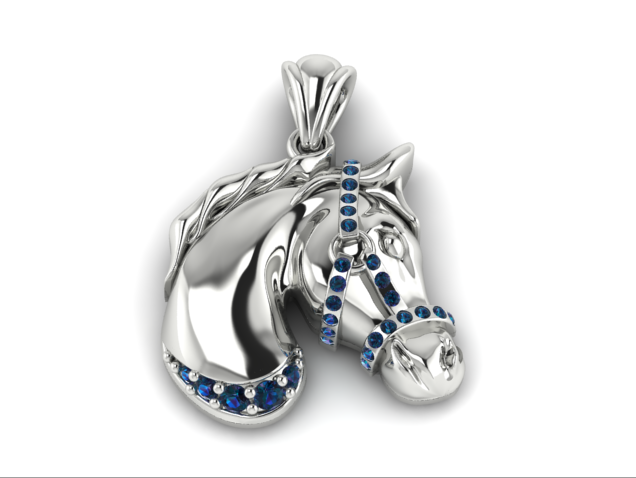 42 Pendant in the form of a horse 3D 打印模型 .c4d .max .obj .3ds .fbx .stl .blend