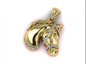 42 Pendant in the form of a horse Model Cetak 3D