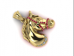 42 Pendant in the form of a horse Model Cetak 3D